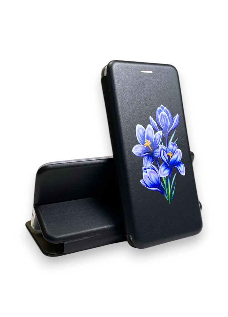 Чехол книжка с 3D принтом для Redmi 4x из экокожи с подставкой и магнитом черная gd2 Xiaomi (366228366)