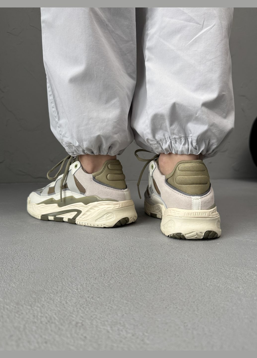 Кроссовки женские и мужские Adidas Niteball beige green | Адидас Найтбол бежевые зеленые No Brand бежевые демисезоны (316663567)