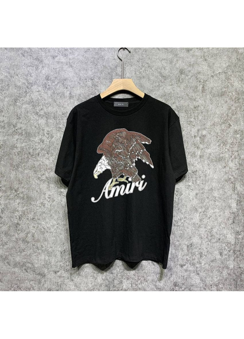 Чорна чоловіча футболка з принтом в стилі amiri No Brand Футболка