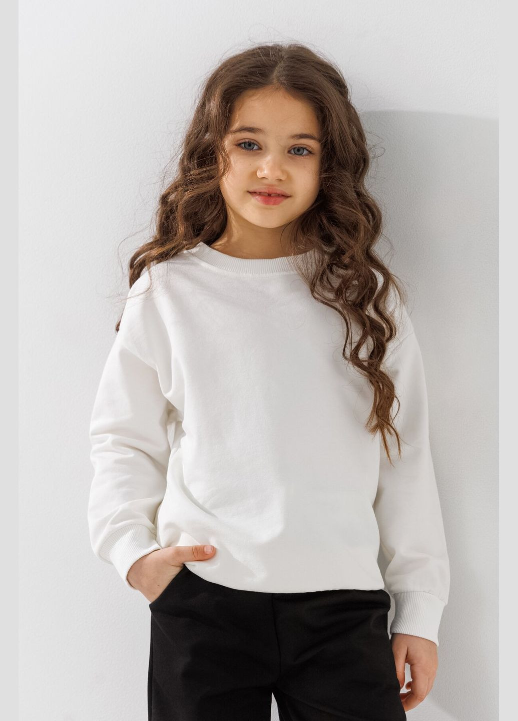 First Kids свитшот однотонный унисекс 0069 116 см молочный shop (2000990952455) однотонный молочный повседневный хлопок