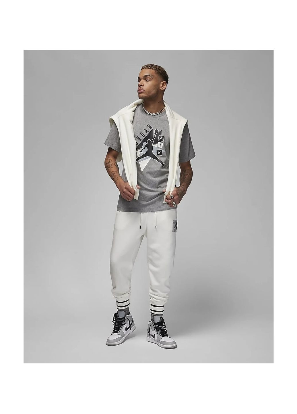Серая футболка мужская t-shirt brand grey Air Jordan