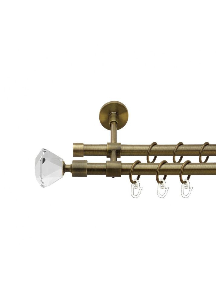 Карниз Спектралия металлический двухрядный закрытый гладкая труба Антик 16\16 мм 160 см (7329475) ORVIT (300796589)