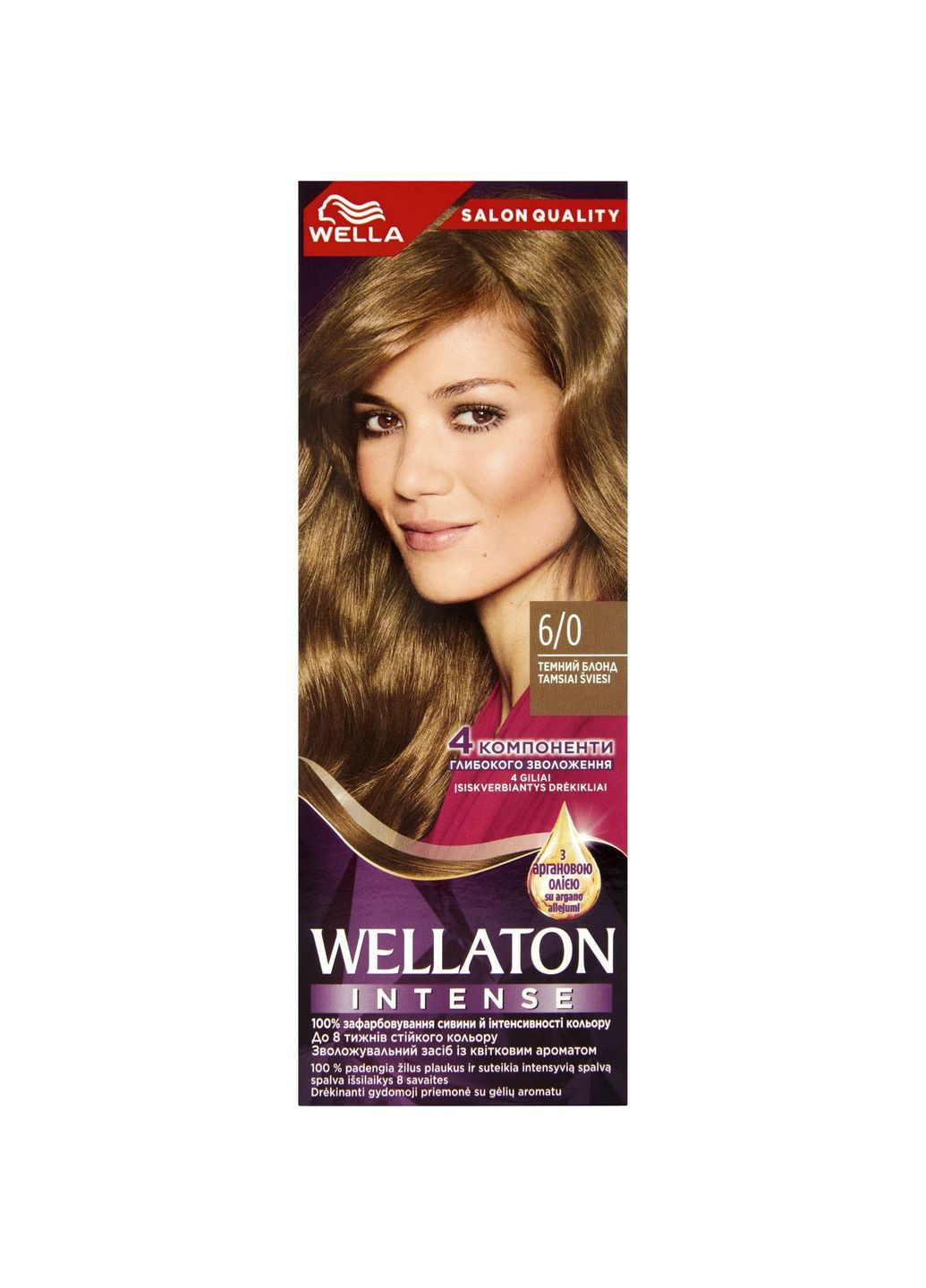 Інтенсивна крем-фарба для волосся відтінок 6/0, темний блонд, 110 мл Wellaton 4064666085678 (366529864)