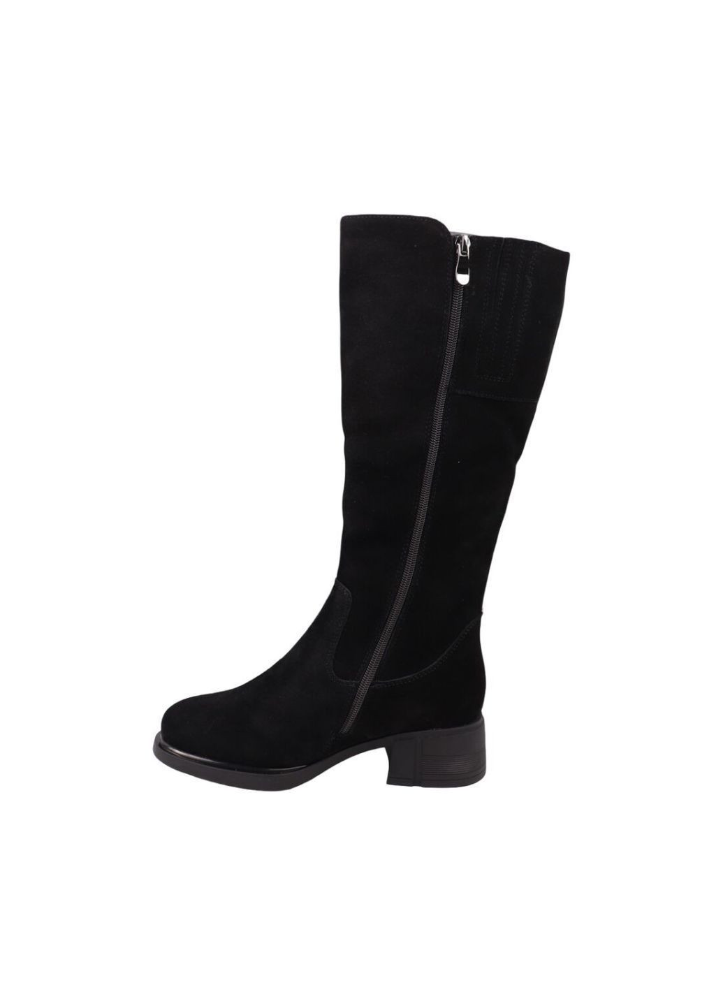 сапоги женские черные натуральная замша Renzoni