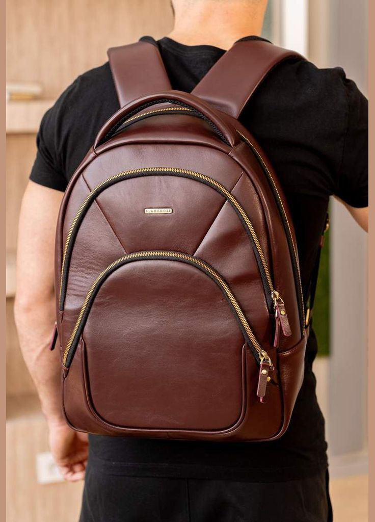 Кожаный рюкзак бордовый краст (A-027763) BlankNote (330144513)