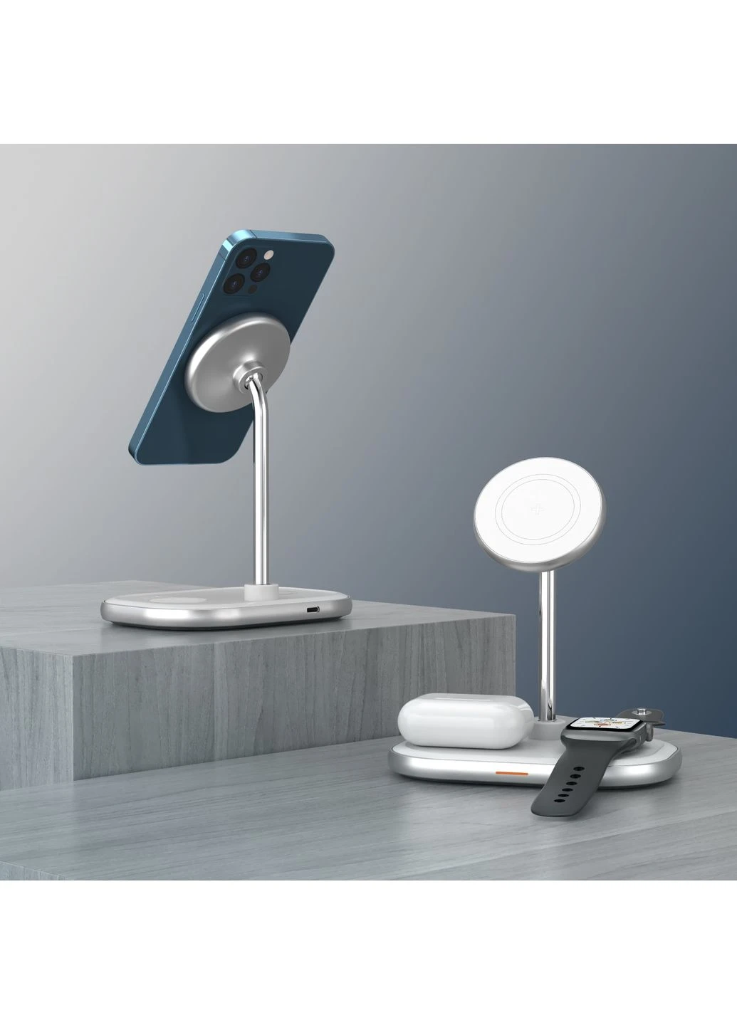 Зарядний пристрій 15W 3-in-1 Magnetic Wireless Fast Charger white Energizer (382190061)