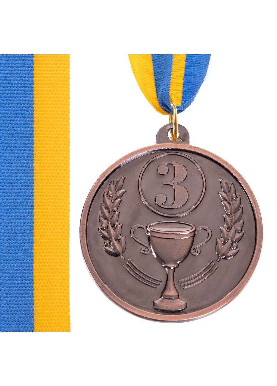Медаль спортивная с лентой BOWL d-6,5см C-3182 (металл, d-6,5см, 38g, 3-бронза) SP-Sport (361440106)