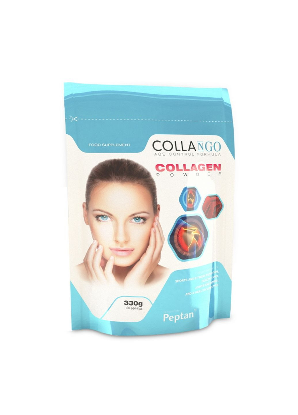 Препарат для суставов и связок Collagen Powder, 330 грамм Малина Collango (293483454)