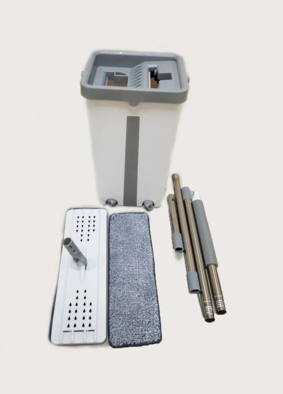 Швабра та Відро Велике Scratch Cleaning Mop зі складною ручкою та системою віджиму, дві насадки мікрофібри Good Idea (283298581)