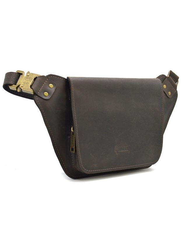 Сумка на пояс через плечо мужская из натуральной кожи большая Темно-коричневый 35140 TARWA (333299993)