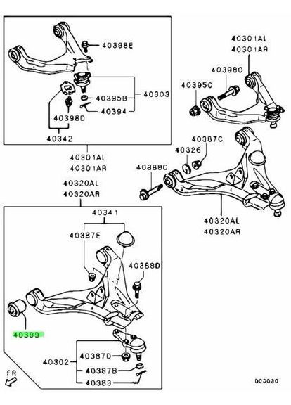 Сайлентблок важеля, оригінал, L200, Pajero Sport, OEM MR992256 Mitsubishi (345741644)