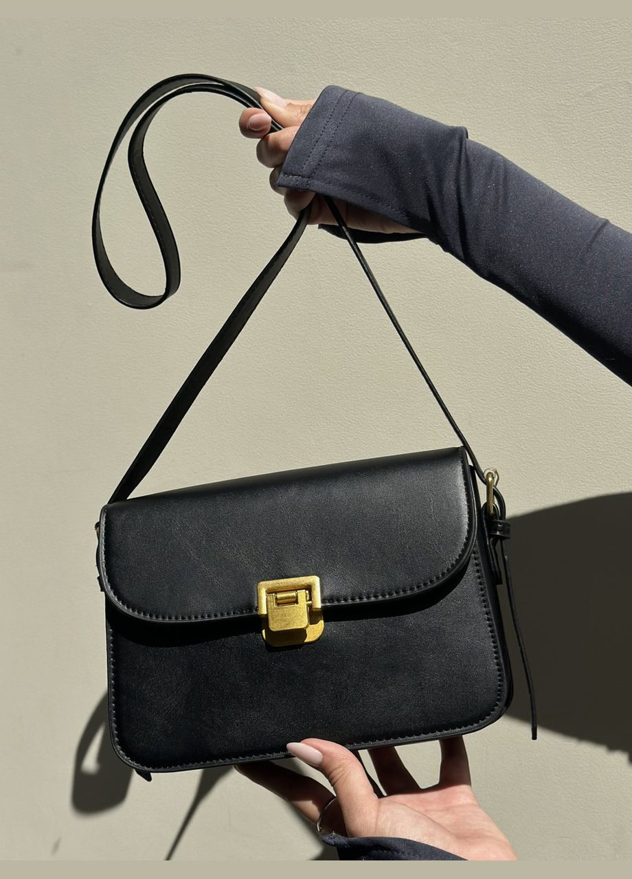 Жіноча чорна сумка 8015 8018 крос-боді No Brand (299279360)