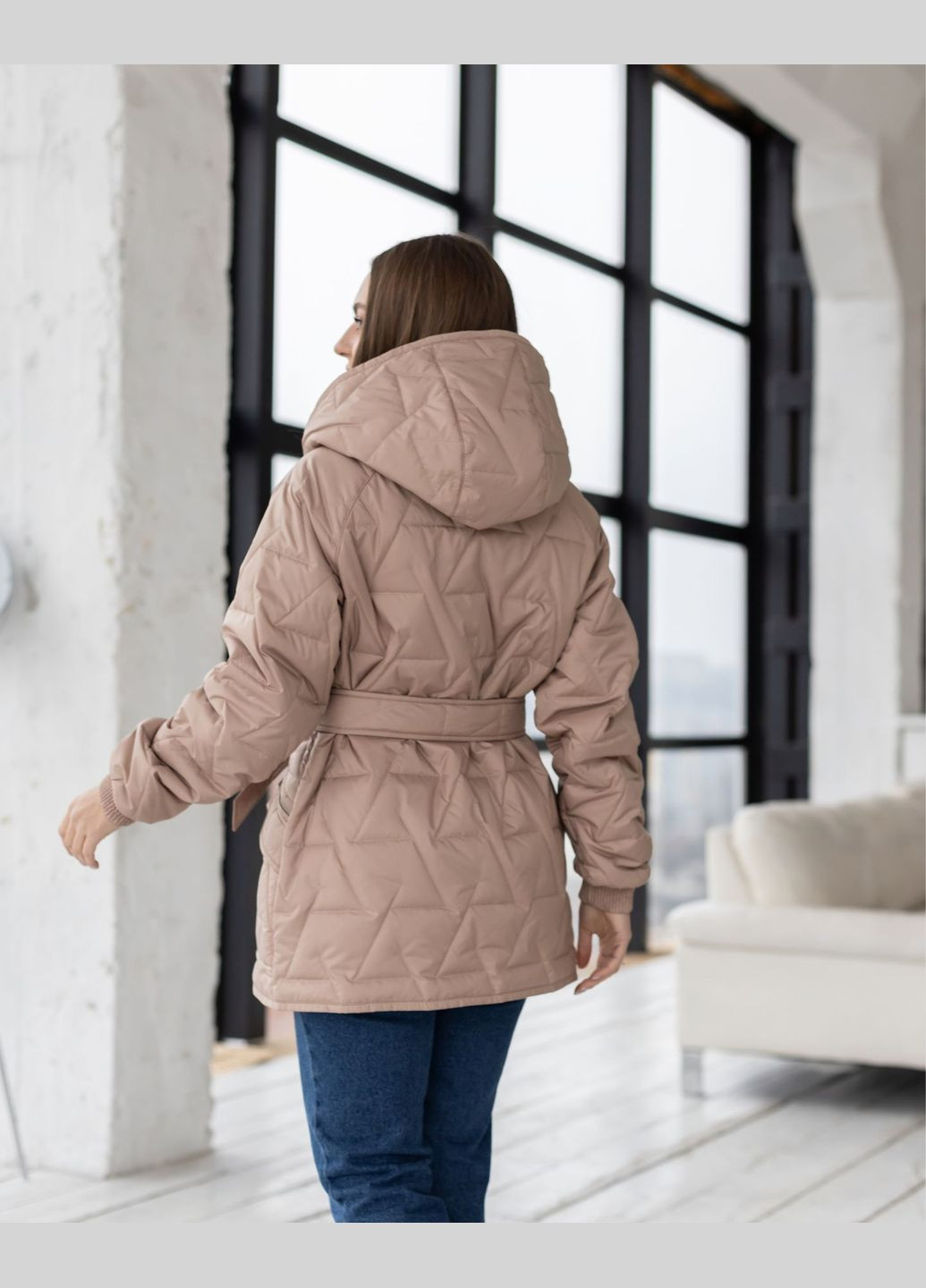 Темно-бежева демісезонна демісезонна куртка Geran