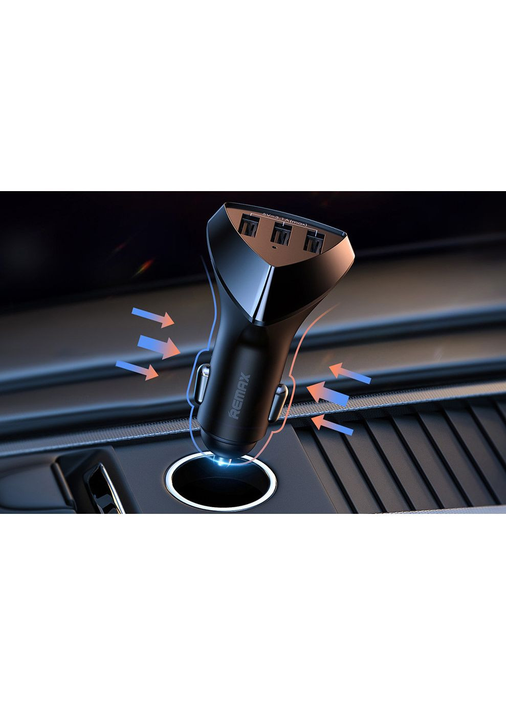 Зарядка авто Alien III Series 3.1A 3USB Car Charger RCC322 чорний Remax (371632435)