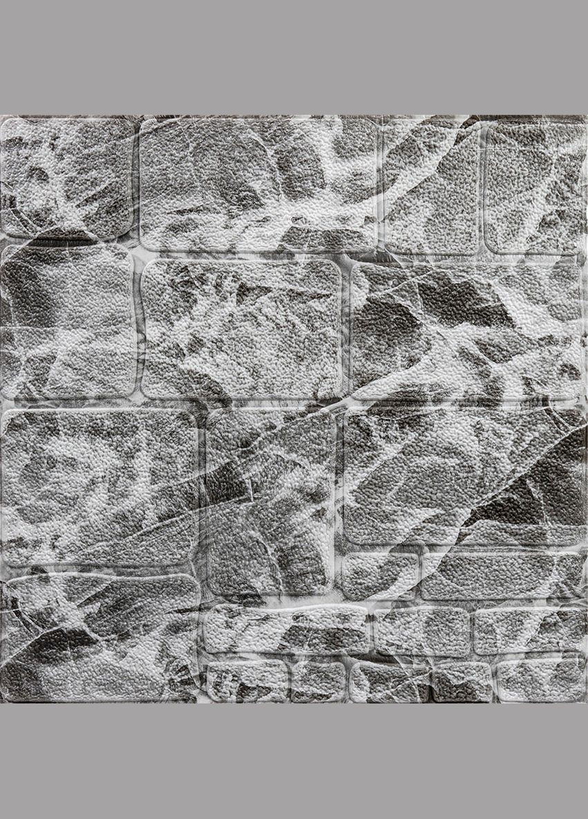 Самоклеюча декоративна 3D панель камінь чорно-білий мармур 700х700х7мм (154) SW-00000219 Sticker Wall (316101039)