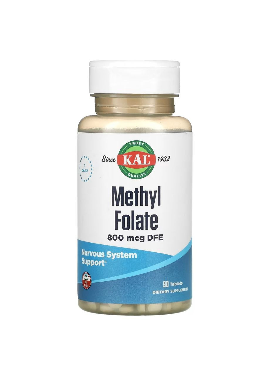 Метилфолат 800 мкг Methyl Folate для серцевосудинної системи 90 таблеток KAL (269540936)