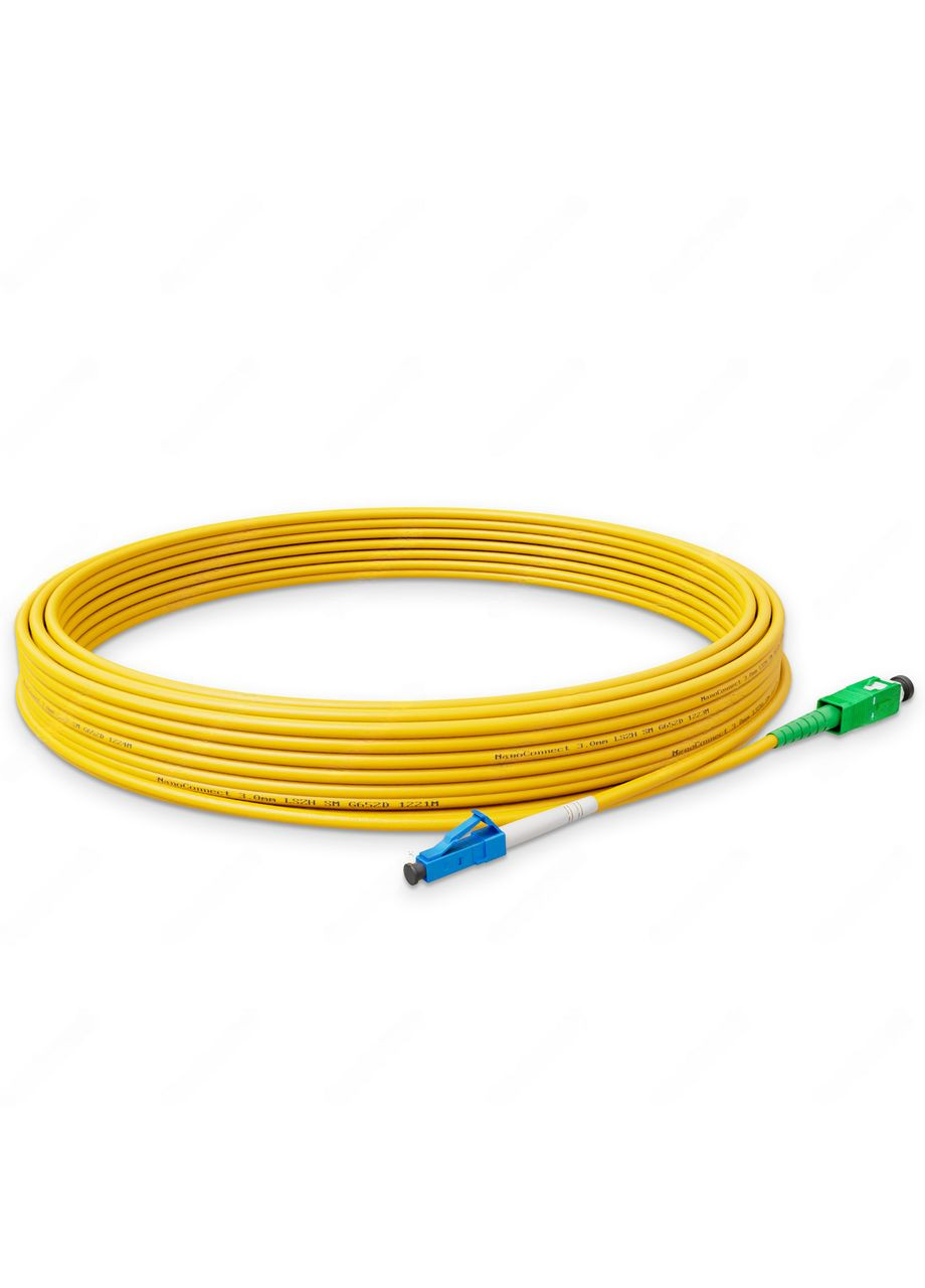 Патч-корд оптичний SC/APC-LC/UPC Жовтий LSZH, Singlemode G.652.D (SM), Simplex, 3мм - 10 м NanoConnect (299337716)