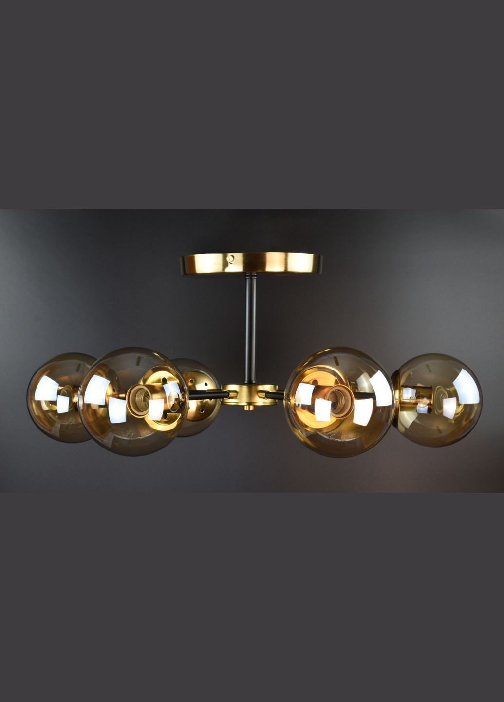 Люстра потолочная на 6 лампочек 26486 Латунь 26х65х65 см. Sunnysky (364496406)