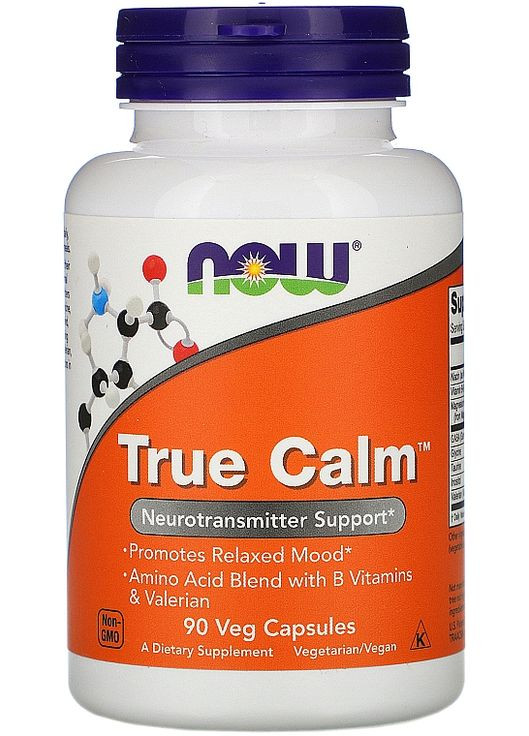 Капсулы "True Calm" True Calm Veg Capsules 90шт (874195-34980537) Now Foods (368653018)
