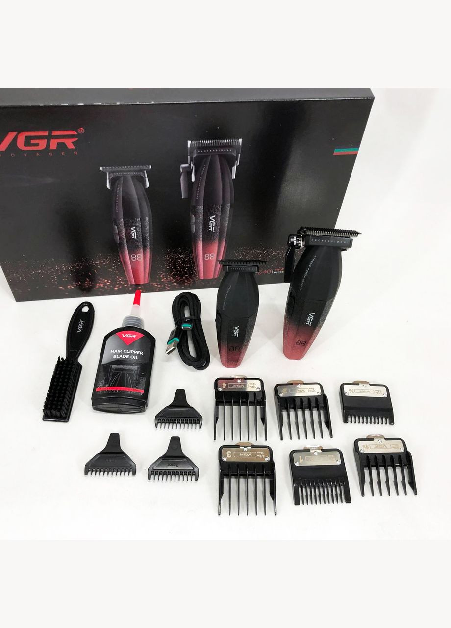 Профессиональный набор для стрижки волос V-640 аккумуляторный Barber Combo PREMIUM. Цвет: красный VGR (364665441)