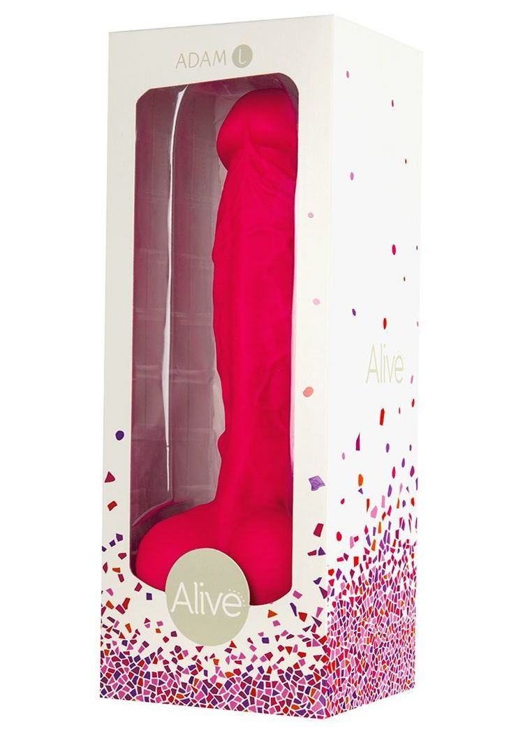 Фалоімітатор Adam Pink L, двошаровий, силікон + Silexpan, діаметр 4 см Alive (298576342)