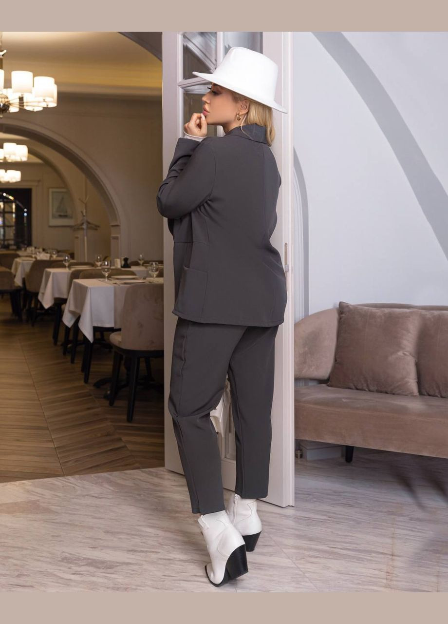 Женский костюм брюки и пиджак цвет серый графит р.50/52 450157 New Trend (282926353)