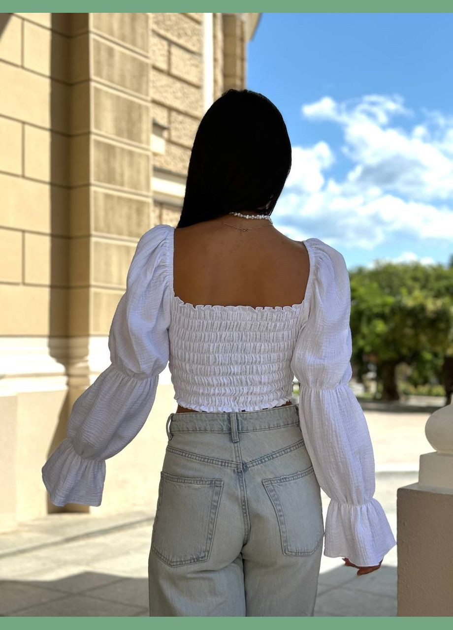 Топ из муслина с объемными рукавами Vakko (338531510)