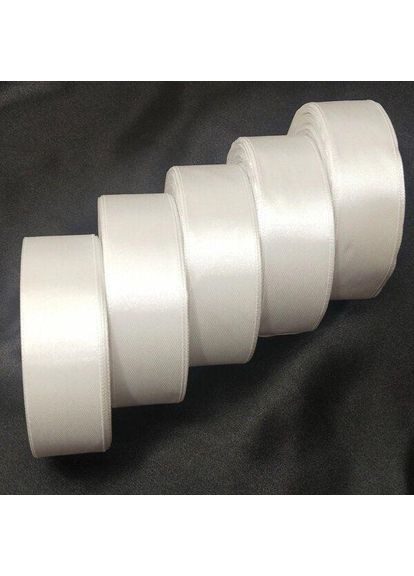 Біла стрічка атласна 2,5 см (23 м) "Sindtex" (АЛ2-001) Plus-plus (352747695)