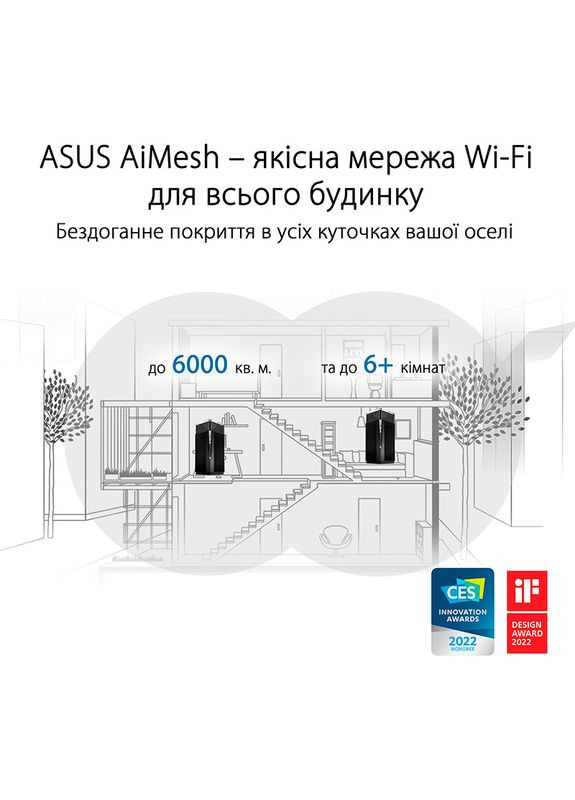 Маршрутизатор ZenWiFi Pro ET12 AXE11000 Wi-Fi6E 2PK (90IG05Z0-MO3A20) Asus (322936494)
