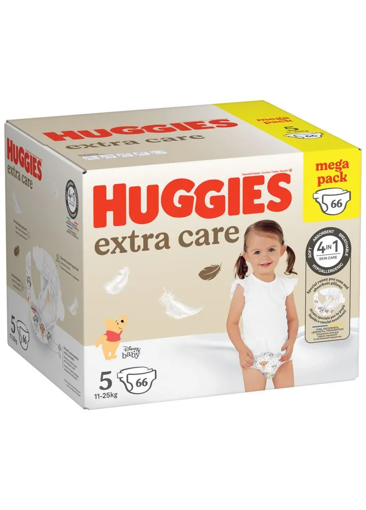 Подгузники Extra Care Size Размер 5 (11-25 кг) 66 шт (5029053583174) Huggies (390949268)