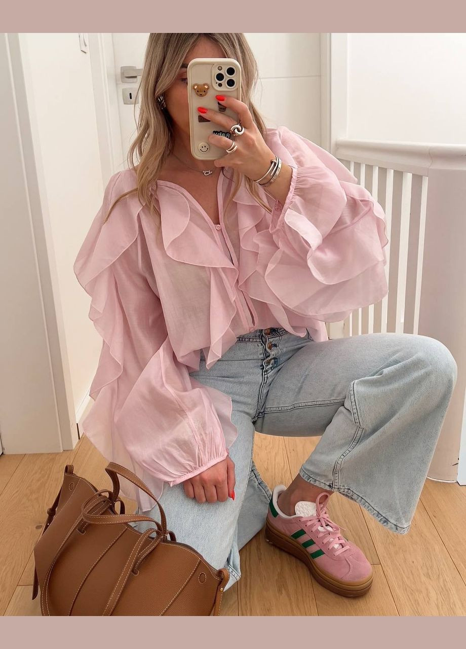 Рожева шифонова блузка Adelante