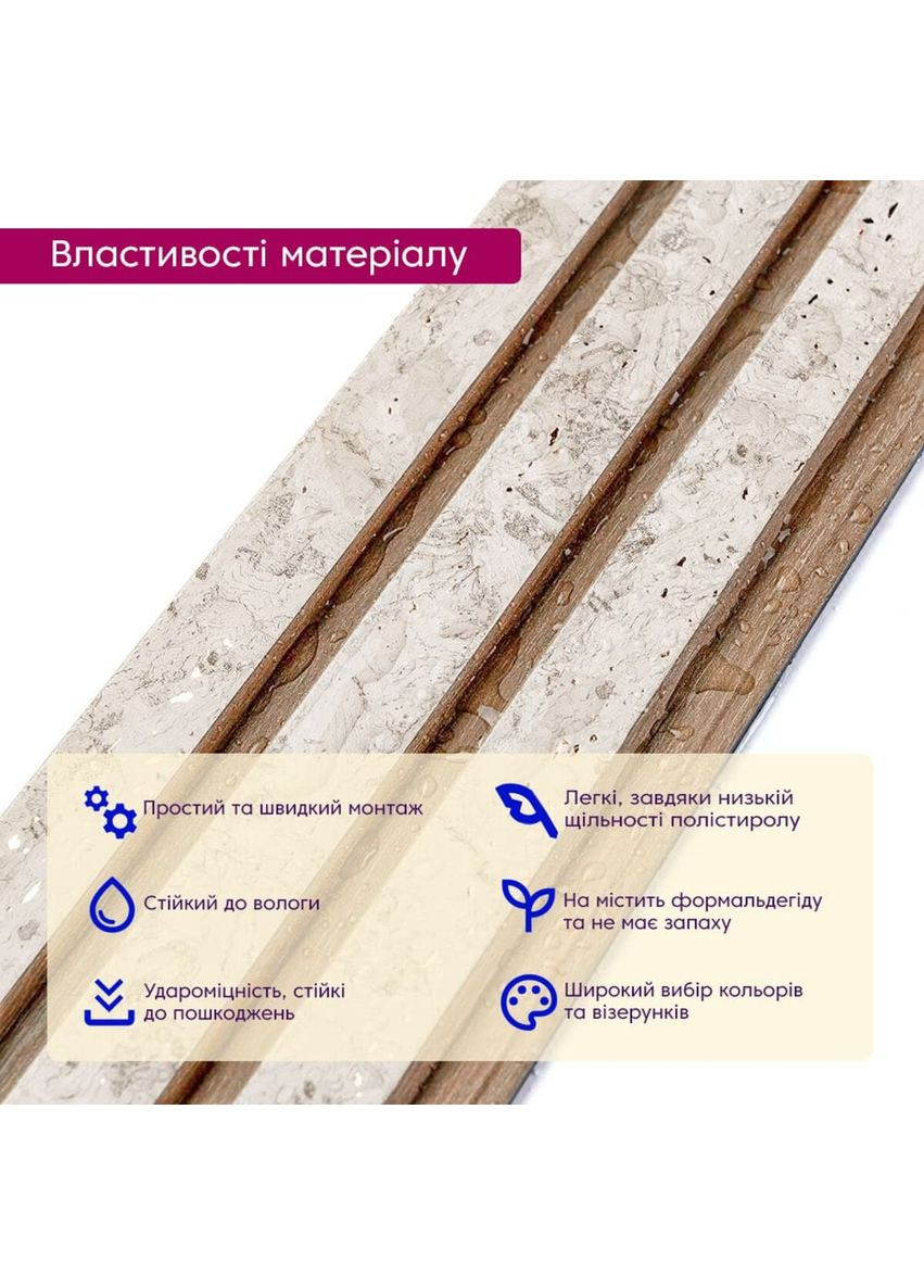Декоративна PS рейка 2900*120*12мм (D) SW-00001742 Sticker Wall (316187129)