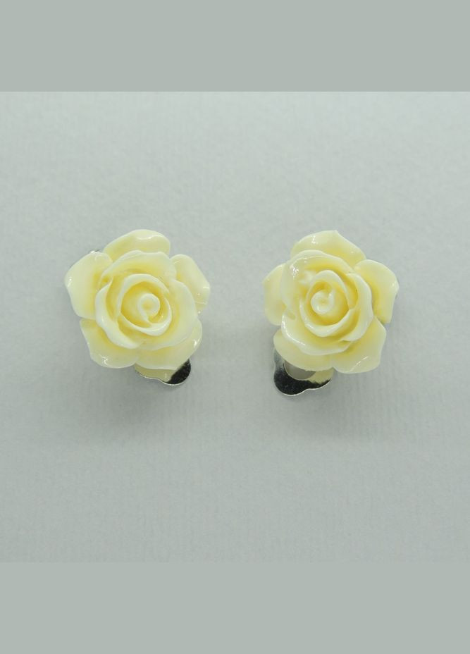 Кліпси сережки дитячі для вух без пробивання вуха сережки у вигляді квітки Троянда червона Liresmina Jewelry (293510426)