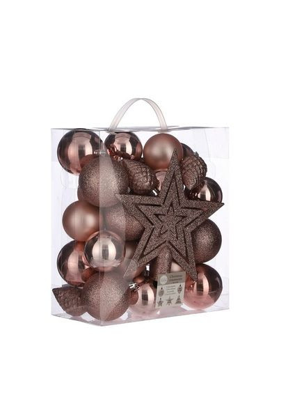 Ялинкові кулі 40 шт House of Seasons світло-рожеві іграшки для ялинки декор для дому ProDobro (367264844)