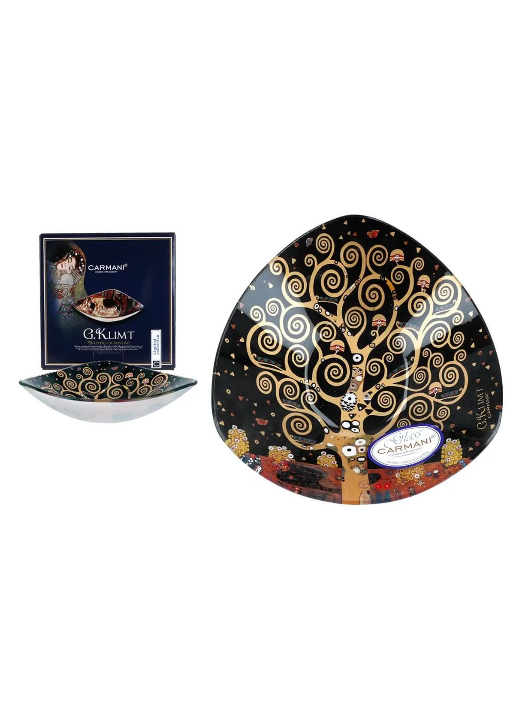 Стеклянная тарелка Г. Климт Дерево жизни, 17х17 см Carmani (371690154)
