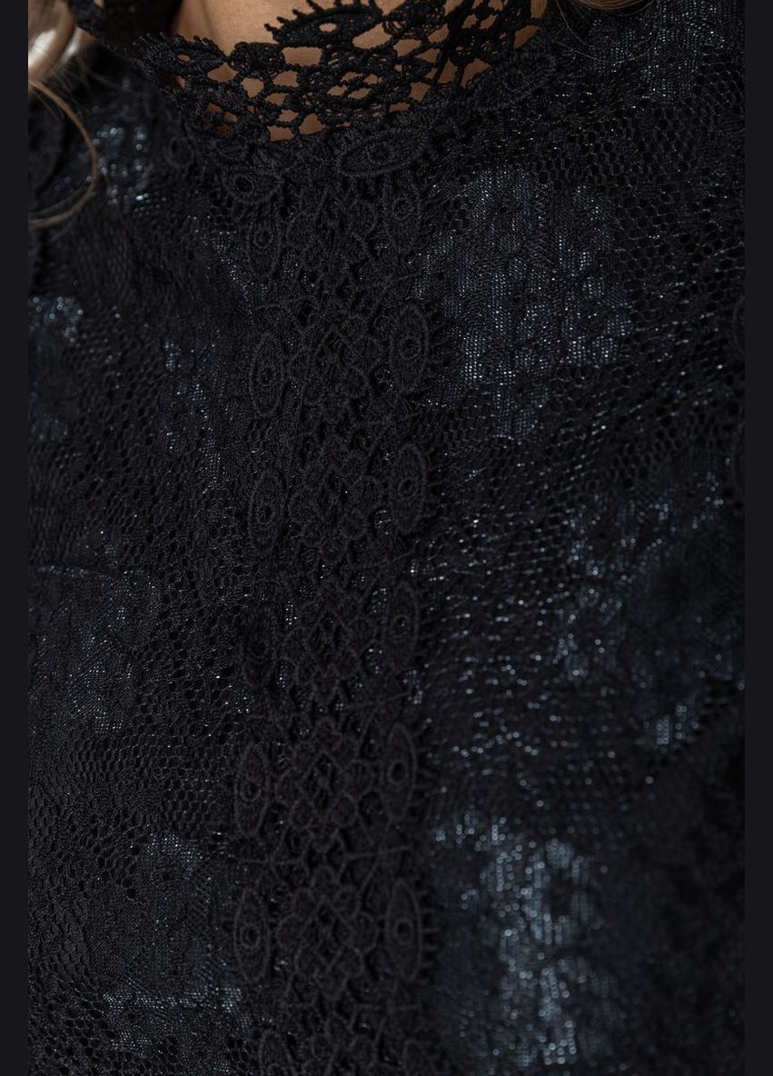 Чорна блуза жіноча класична гіпюрова, колір кремовий, Ager