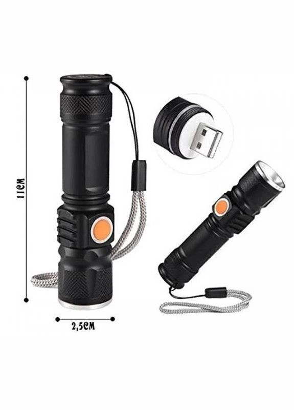 Акумуляторний ліхтарик ручний USB зарядка (1756375751) Bailong BL-616-T6 (326811481)