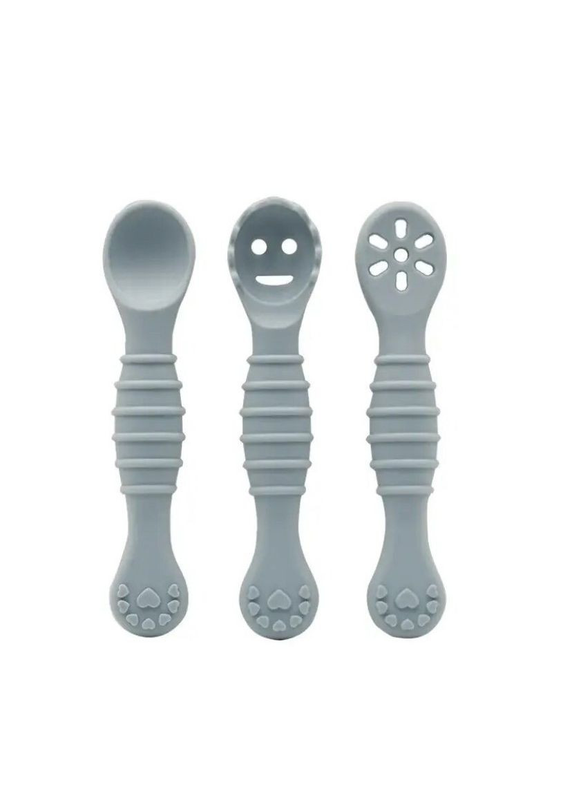 Набор детских силиконовых столовых приборов, для обучения приема пищи для детей от 6 мес., No Brand (302392515)