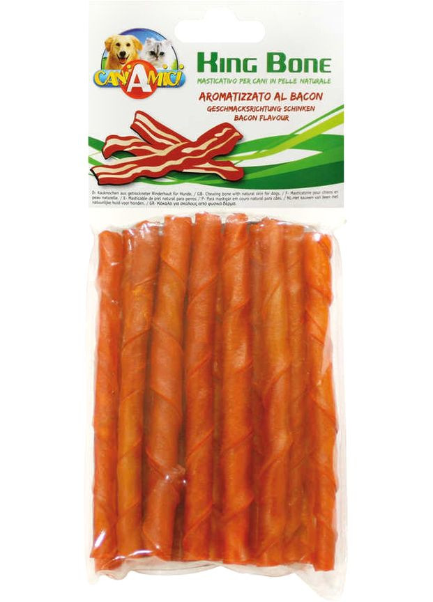 Лакомство для собак King Bone Bacon Стик 10 см 10 г 20 шт (8023222102217) Croci (307794668)