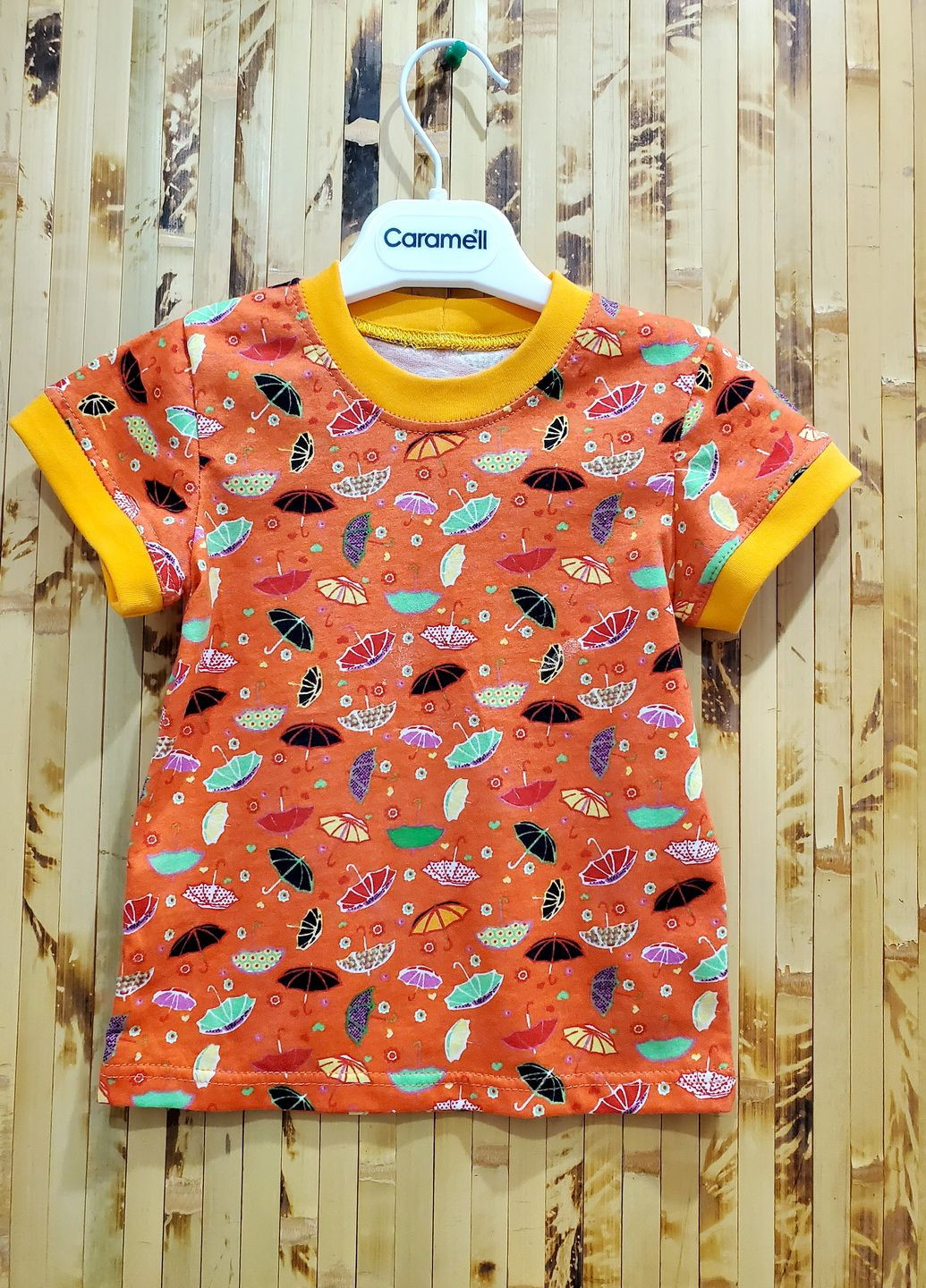 Помаранчева літня футболка дитяча KINDER MODE