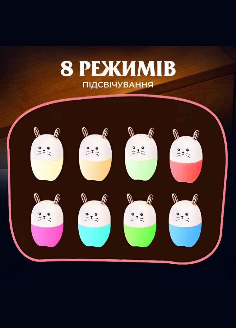 Зволожувач повітря для дитячої кімнати Зайчик 220 мл, білий Happy Life HPBH17200W No Brand (342113763)