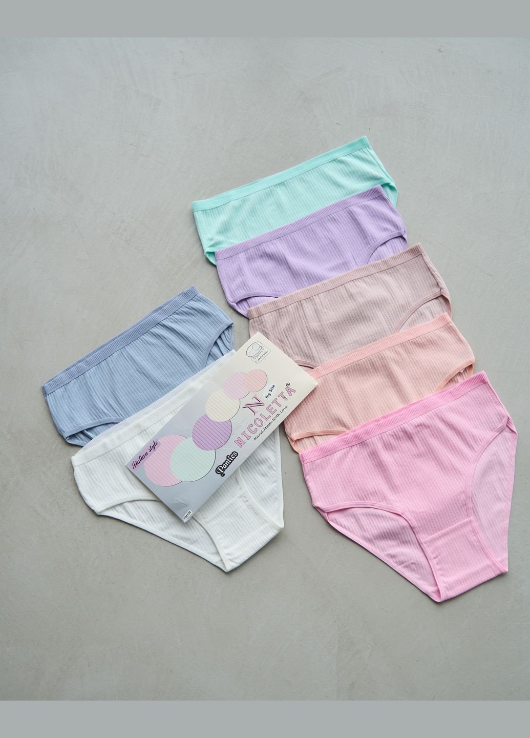 Набір жіночих трусиків батал тижневок в рубчик Nicoletta (340462295)