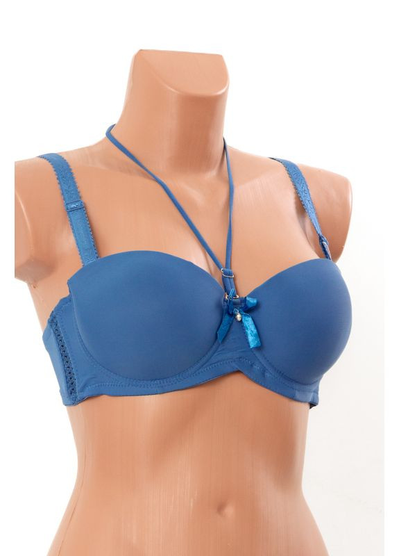 Синій жіночий бюстгальтер з push up однотонний (чашка в) (p-18124) Носи своє