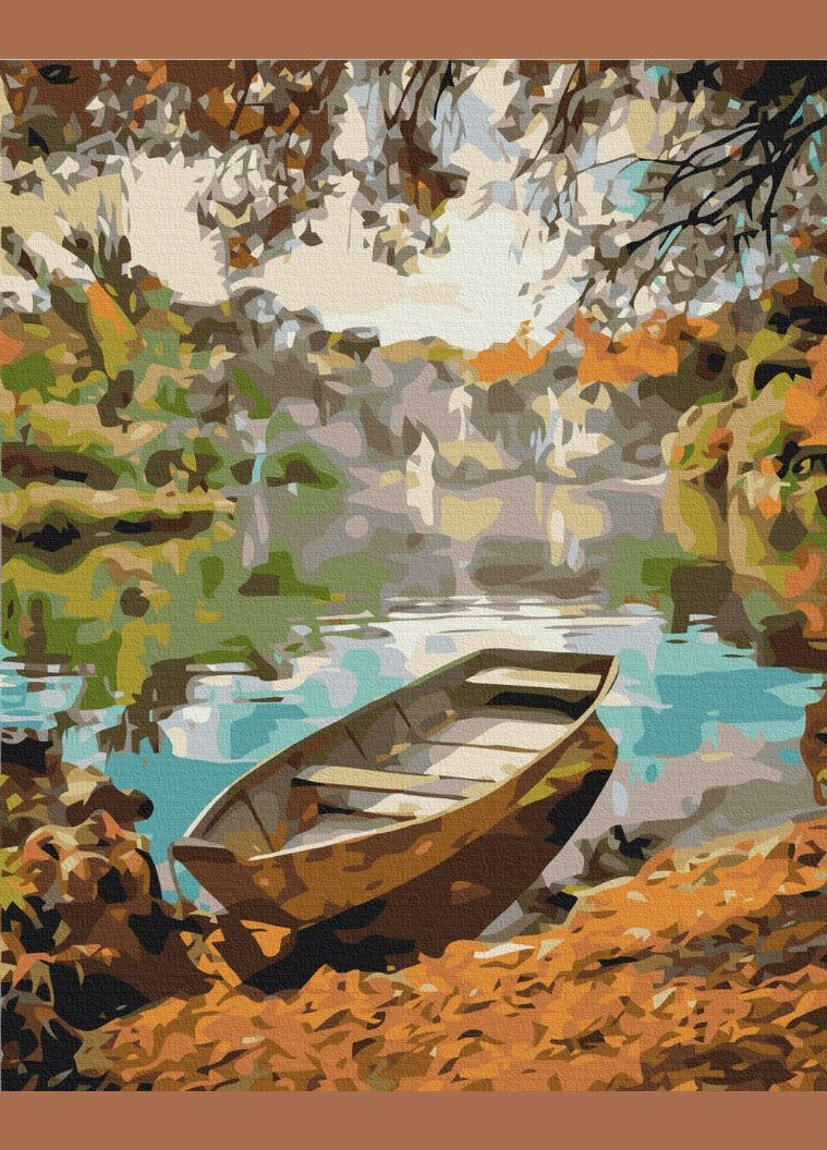 Картина по номерам Впереди рыбалка Пейзаж природа Лодка река Роспись на холсте BS39772 Brushme (308989026)