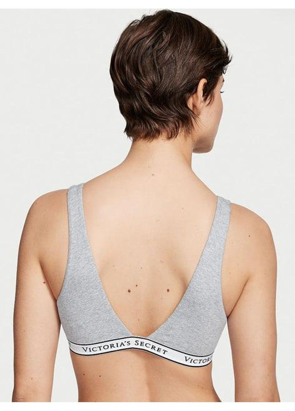 Серый бралет cotton wireless lounge bra серый Victoria's Secret