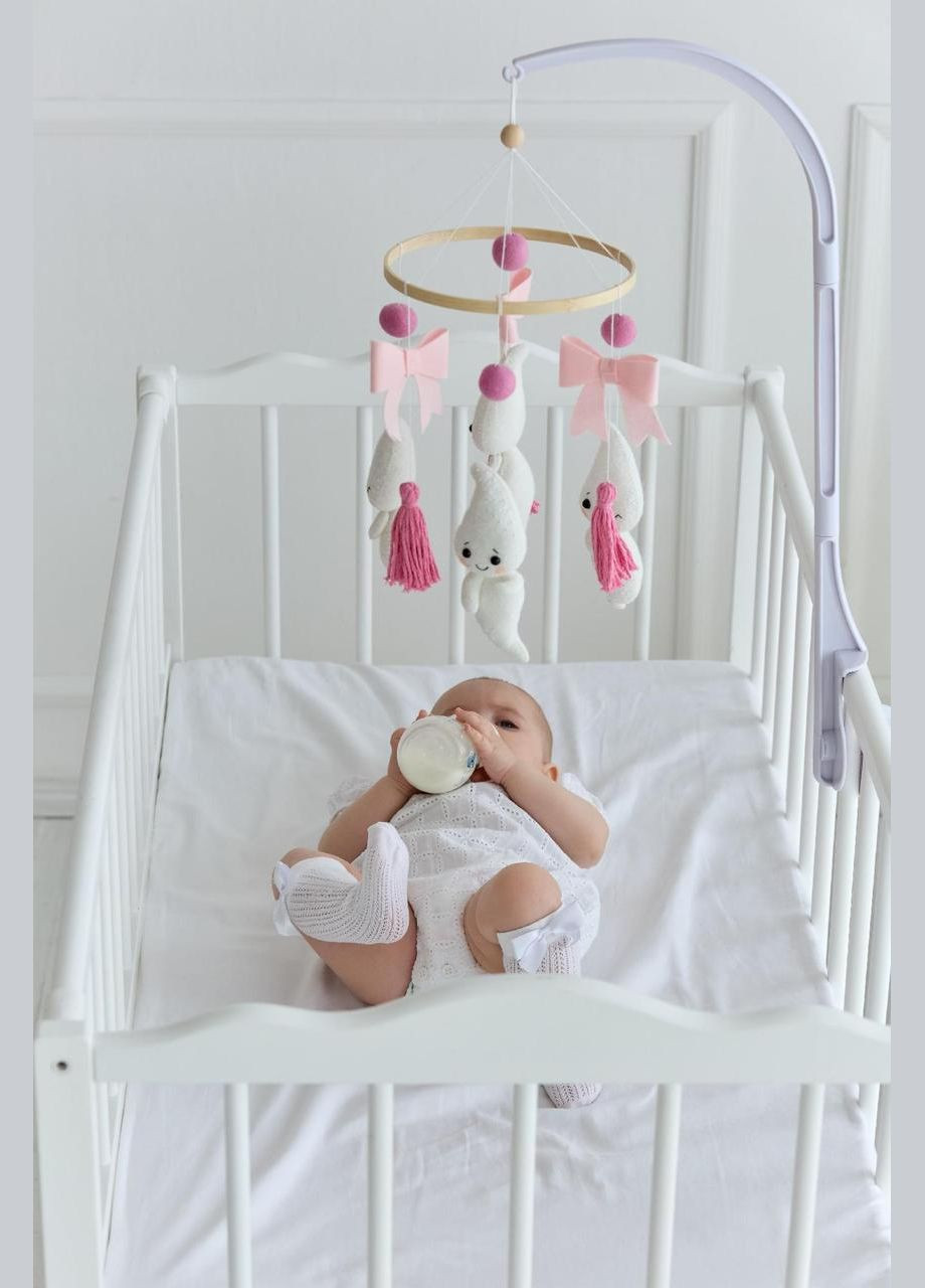 Дитячий музичний мобіль на ліжечко для немовлят WoollyFox "Добрі привиди" на 35 мелодій No Brand (342757941)