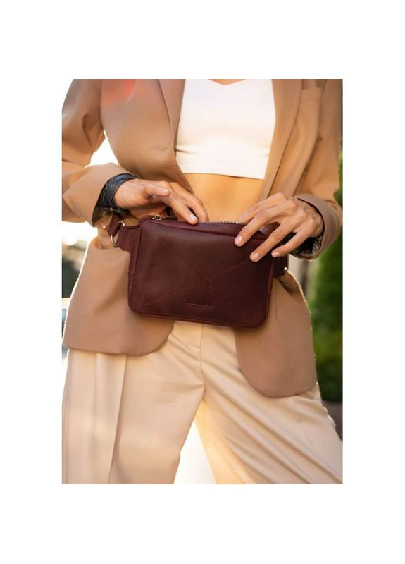 Сумка жіноча через плече шкіряна Dropbag Mini Crazy horse бордова BlankNote (302008744)