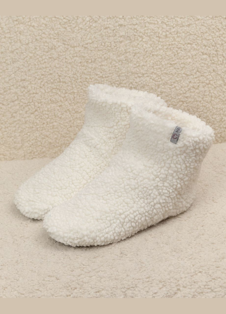 Капці-чобітки домашні тедді Білий Maybel (309028995)