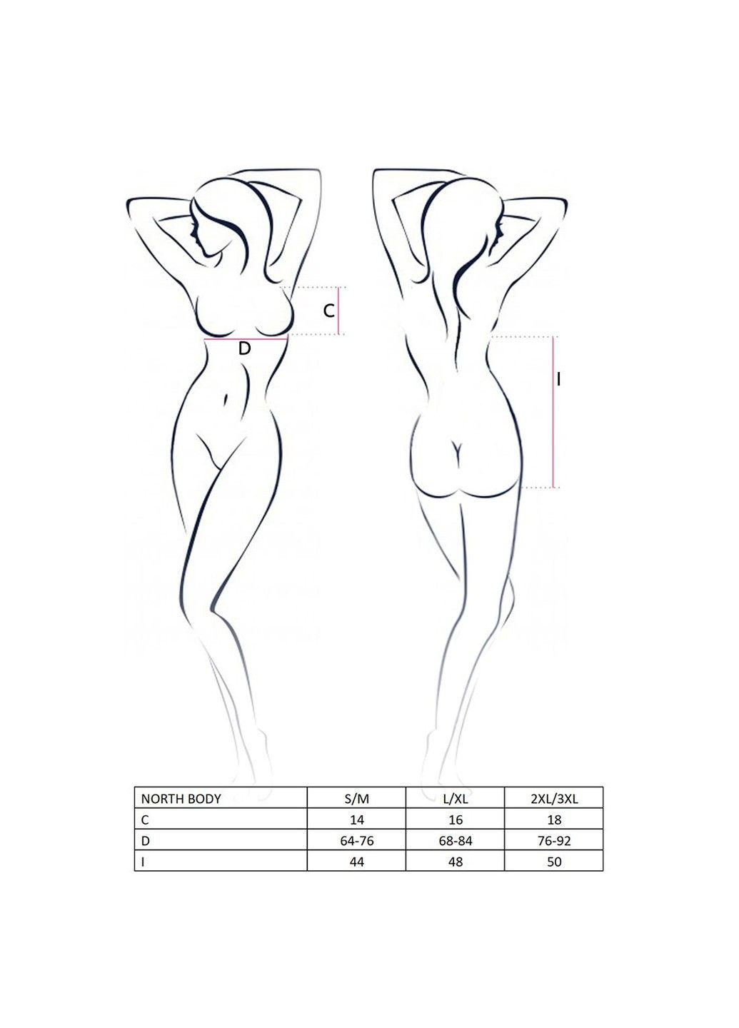 Еротичне боді преміум-класу Exclusive — North Body Black, з відкритими грудьми та шнурівкою Passion (334305564)