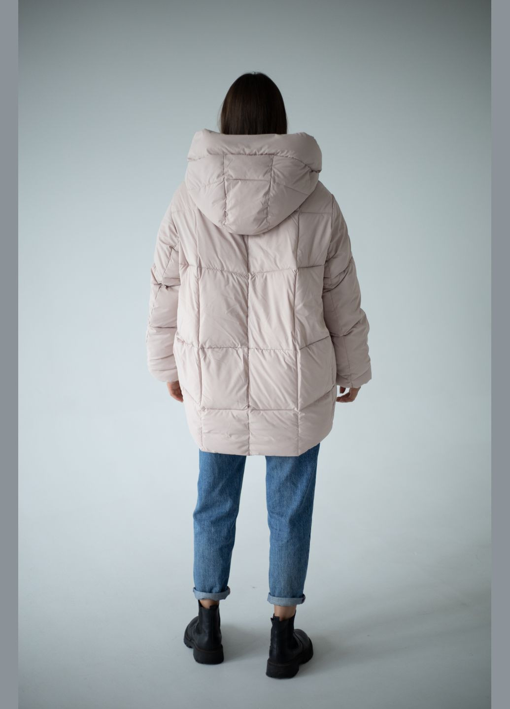 Бежева зимня зимовий жіночий пуховик SK